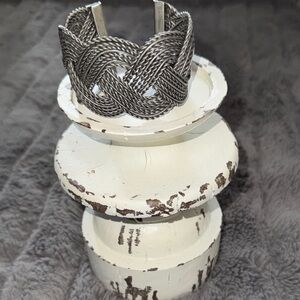 Braided Silver Cuff Bracelet